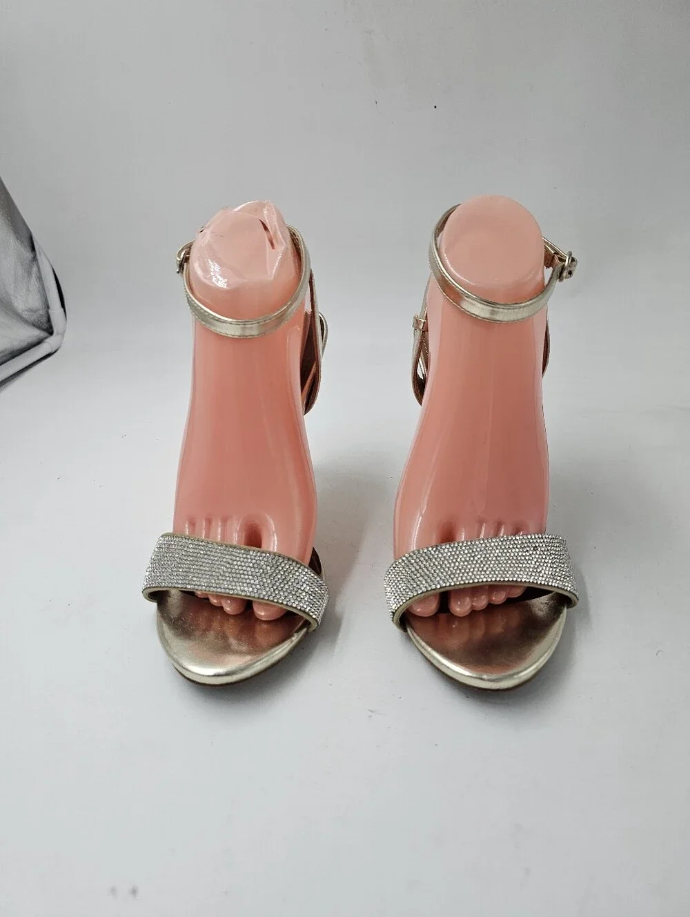 Steve Madden Ritter Gold Rhinestone Stiletto Sandals Women's 9.5M 4.5
